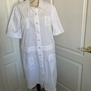 Koi by Kathy Peterson Women XL White Alexander Scrub Dress .
